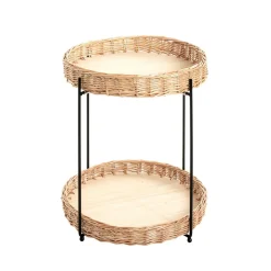 Table d'appoint ronde deux niveaux structure en acier