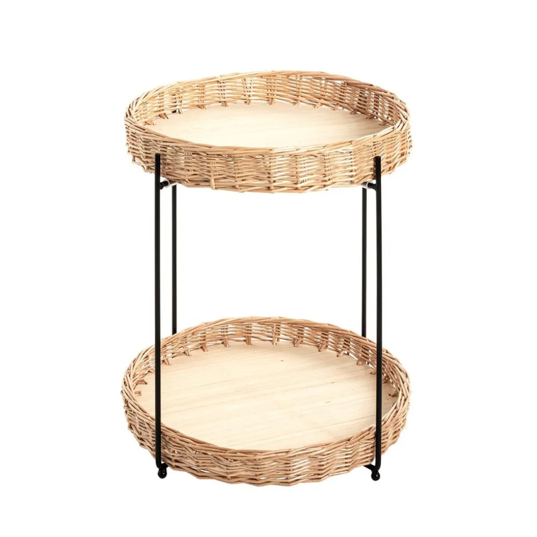 Table d'appoint ronde deux niveaux structure en acier