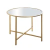 Table d'appoint ronde Dorée en Métal laqué