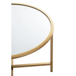 Table d'appoint ronde Dorée en Métal laqué