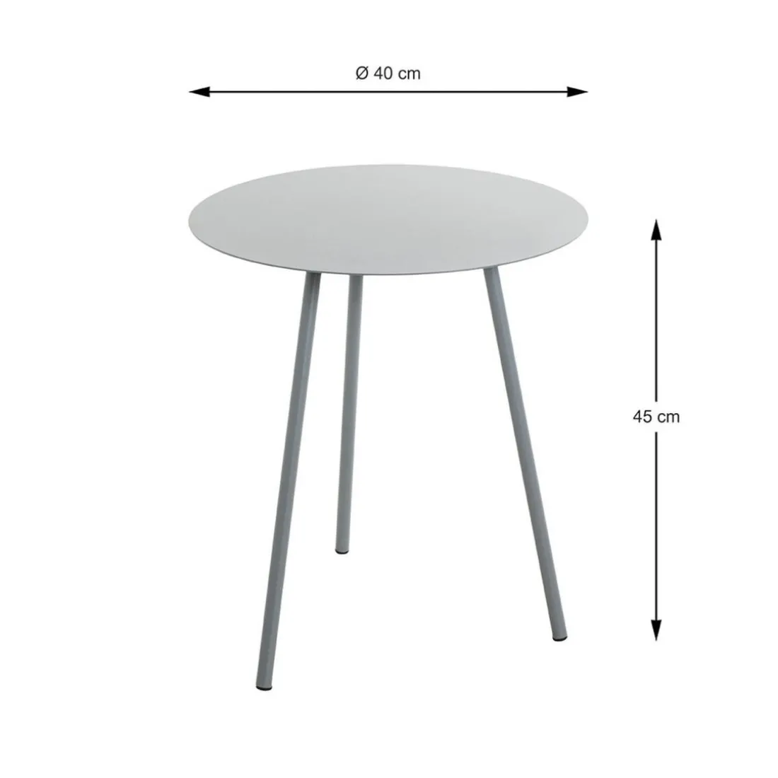 Table d'appoint ronde métal gris