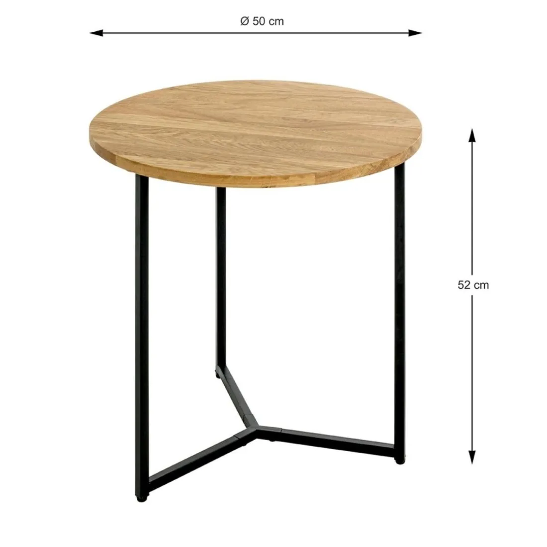 Table d'appoint ronde plateau chène