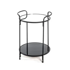 Table d'appoint ronde structure en tube d'acier laqué