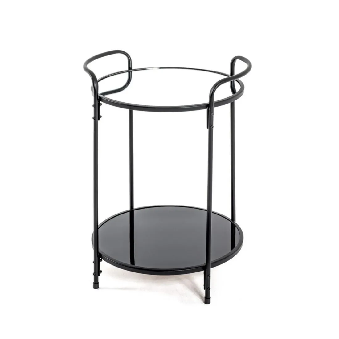 Table d'appoint ronde structure en tube d'acier laqué