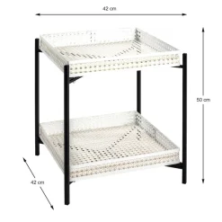 Table d'appoint structure en tube d'acier laqué blanc