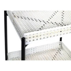 Table d'appoint structure en tube d'acier laqué blanc