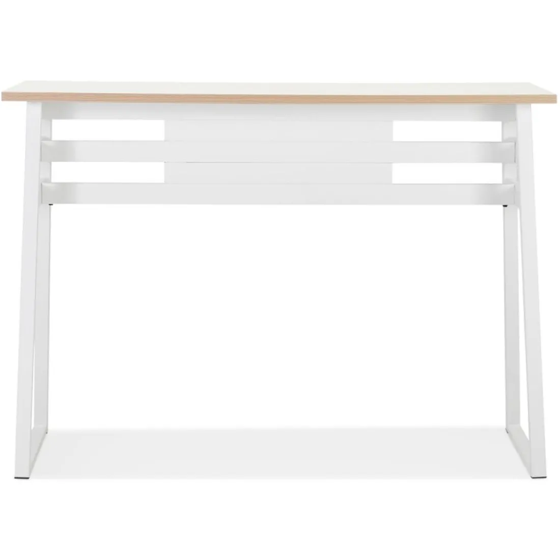 Table de bar haute 'NIKI' bois et métal blanc