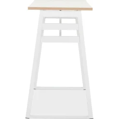 Table de bar haute 'NIKI' bois et métal blanc