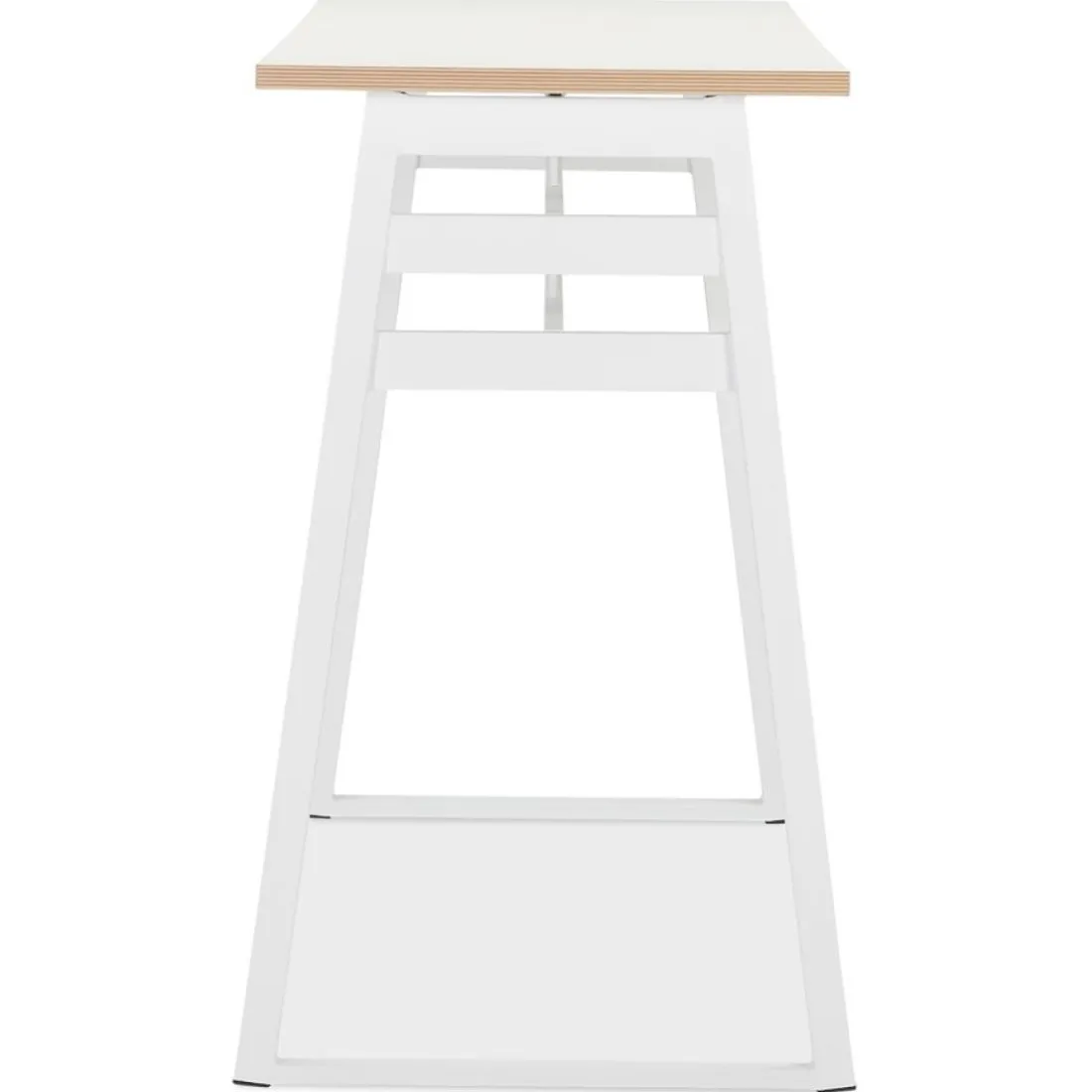 Table de bar haute 'NIKI' bois et métal blanc