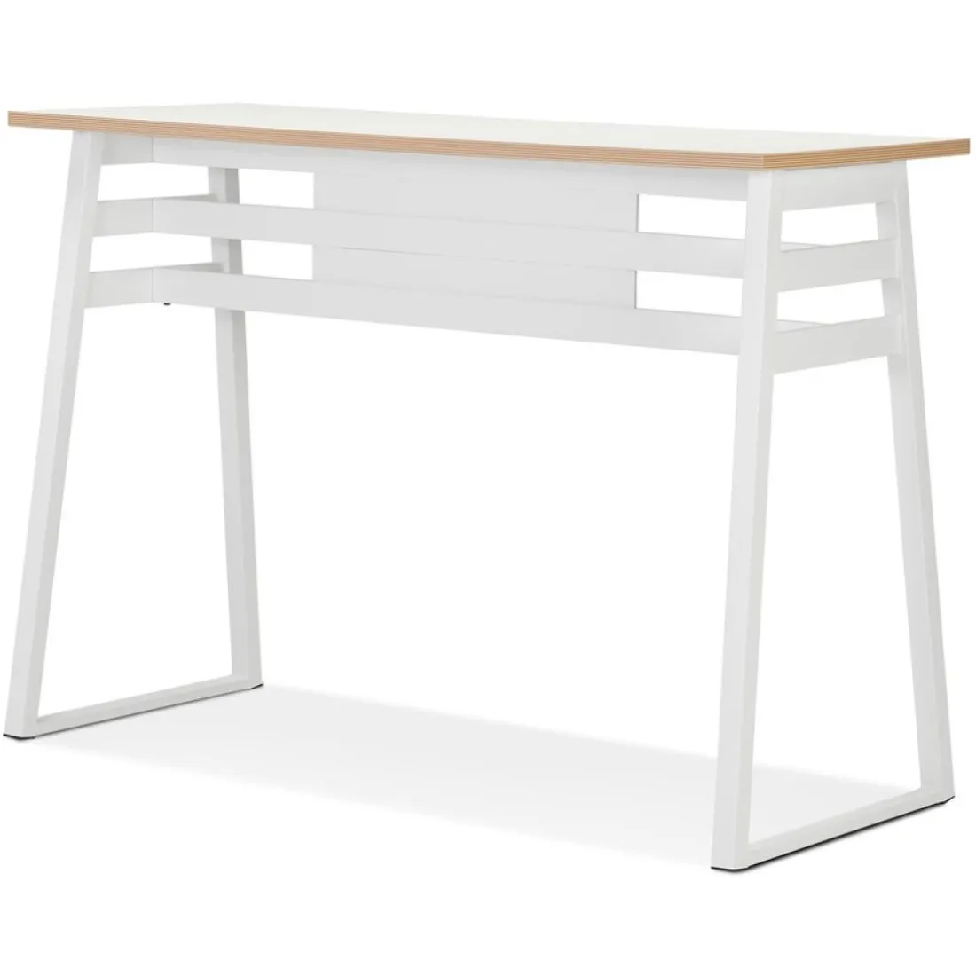 Table de bar haute 'NIKI' bois et métal blanc
