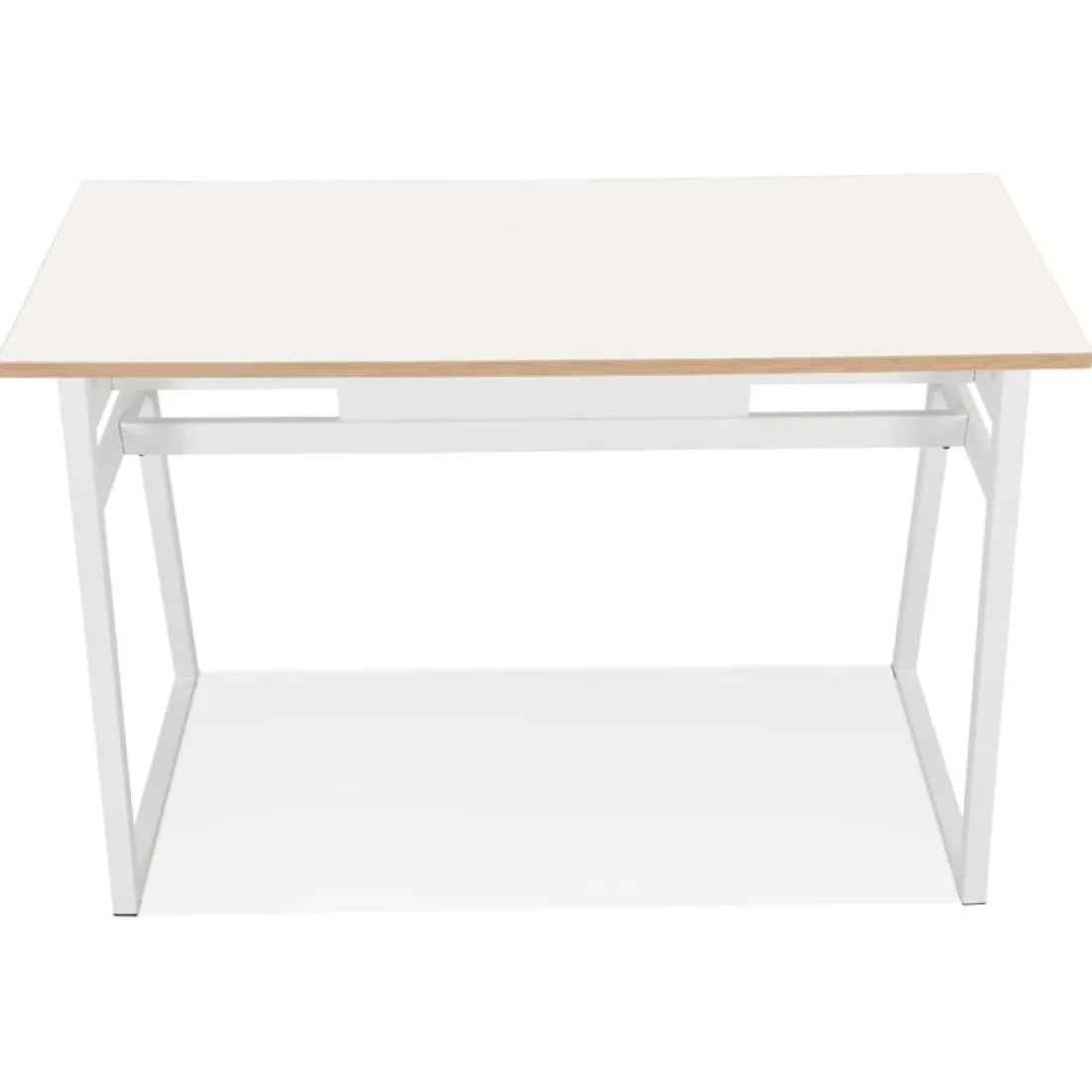 Table de bar haute 'NIKI' bois et métal blanc