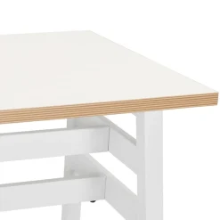 Table de bar haute 'NIKI' bois et métal blanc