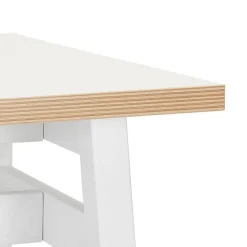 Table de bar haute 'NIKI' bois et métal blanc
