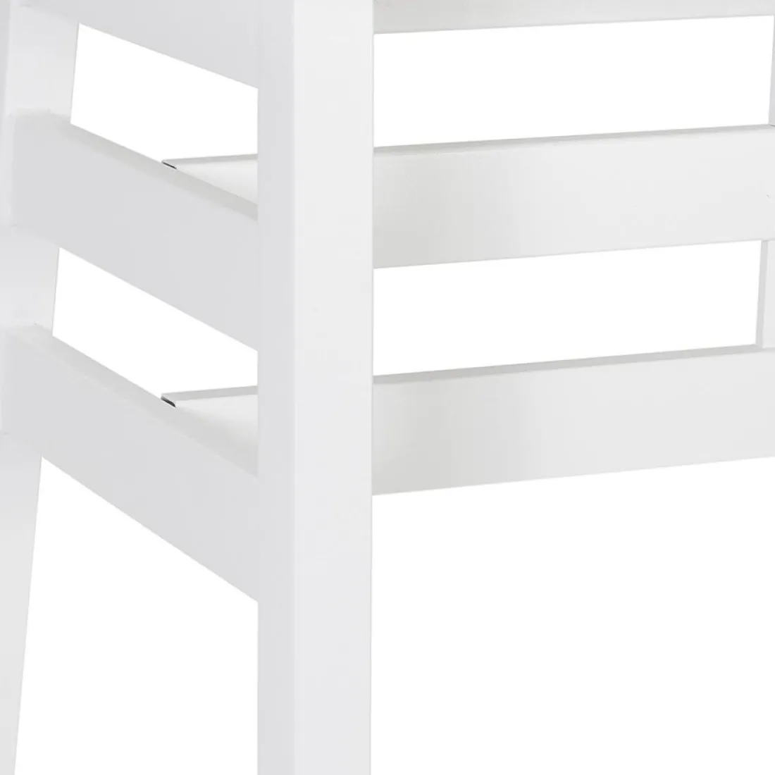 Table de bar haute 'NIKI' bois et métal blanc