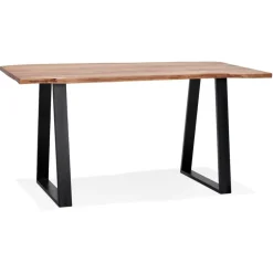 Table de bar haute 'RAFA' en bois massif et métal noir