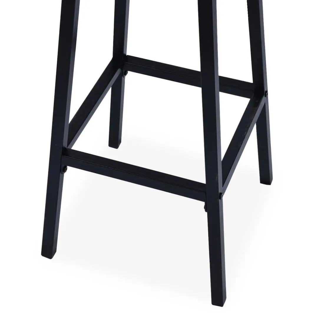 Table de bar style industriel avec ses 2 tabourets Jostin Bois et Métal Noir