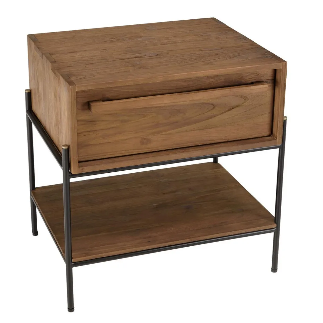Table de chevet 1 niche bois de teck recyclé