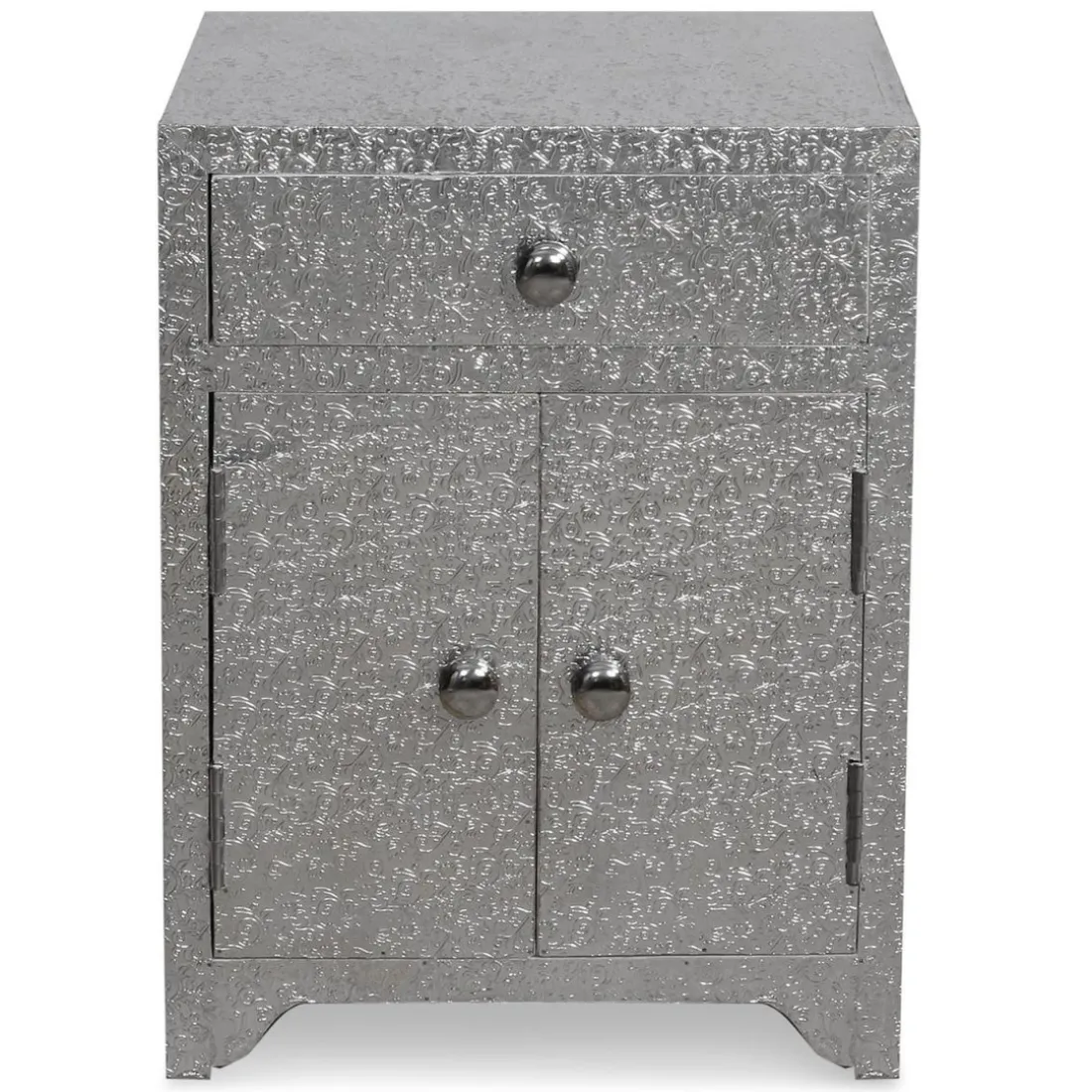 Table de chevet 1 tiroir Argent HERMAN