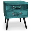 Table de chevet 2 tiroirs Bardo Velours Vert