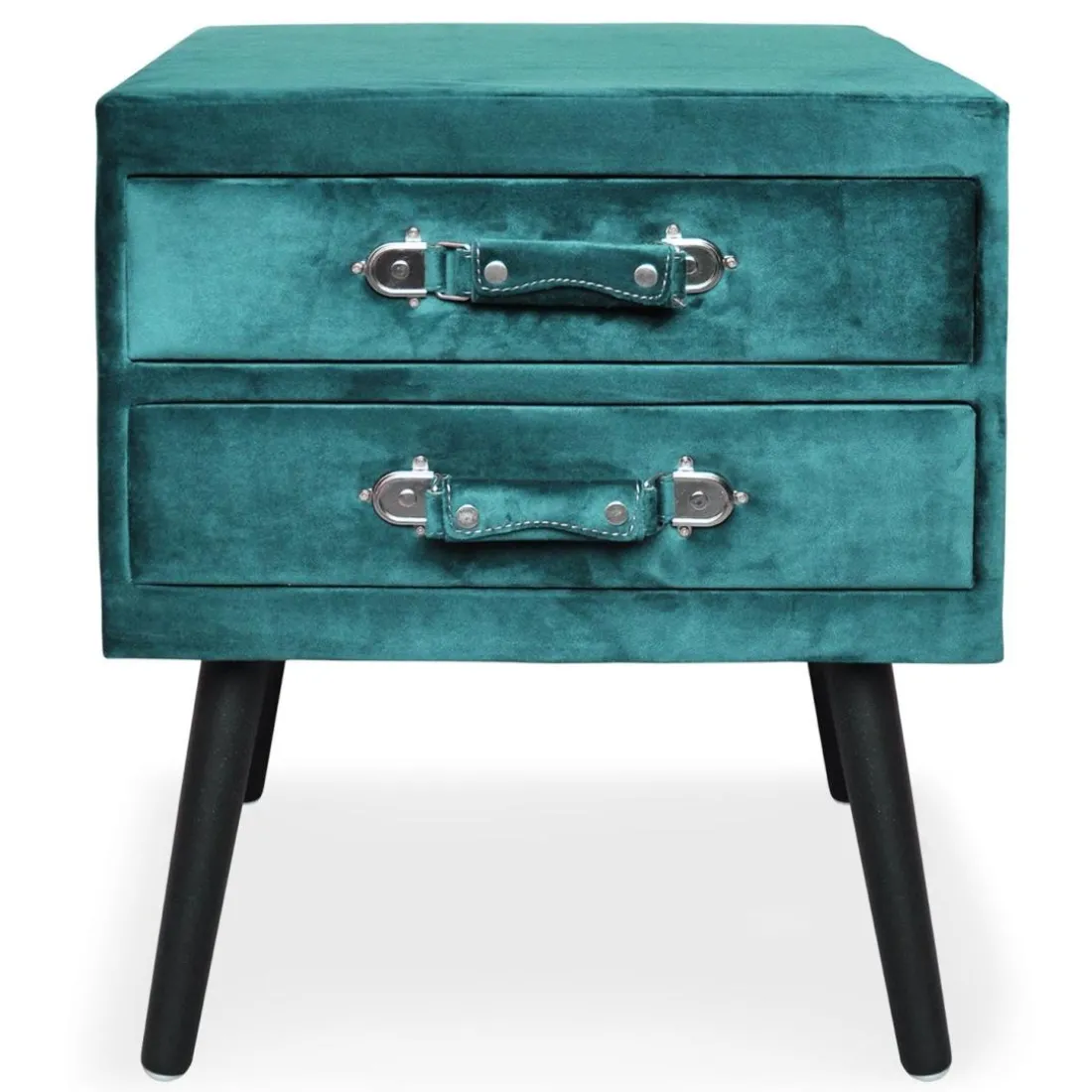 Table de chevet 2 tiroirs Bardo Velours Vert