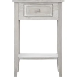 Table de chevet bois naturel blanc