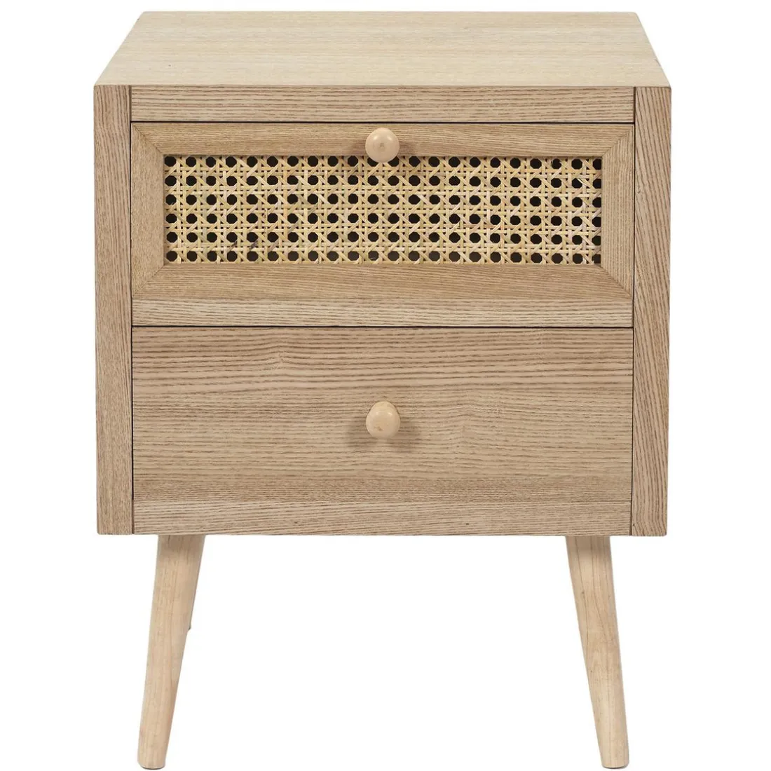 Table de Chevet CANNAGE 2 Tiroirs Bois