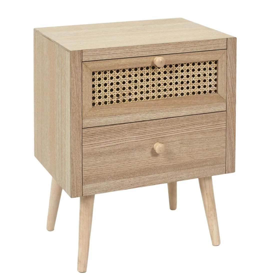 Table de Chevet CANNAGE 2 Tiroirs Bois