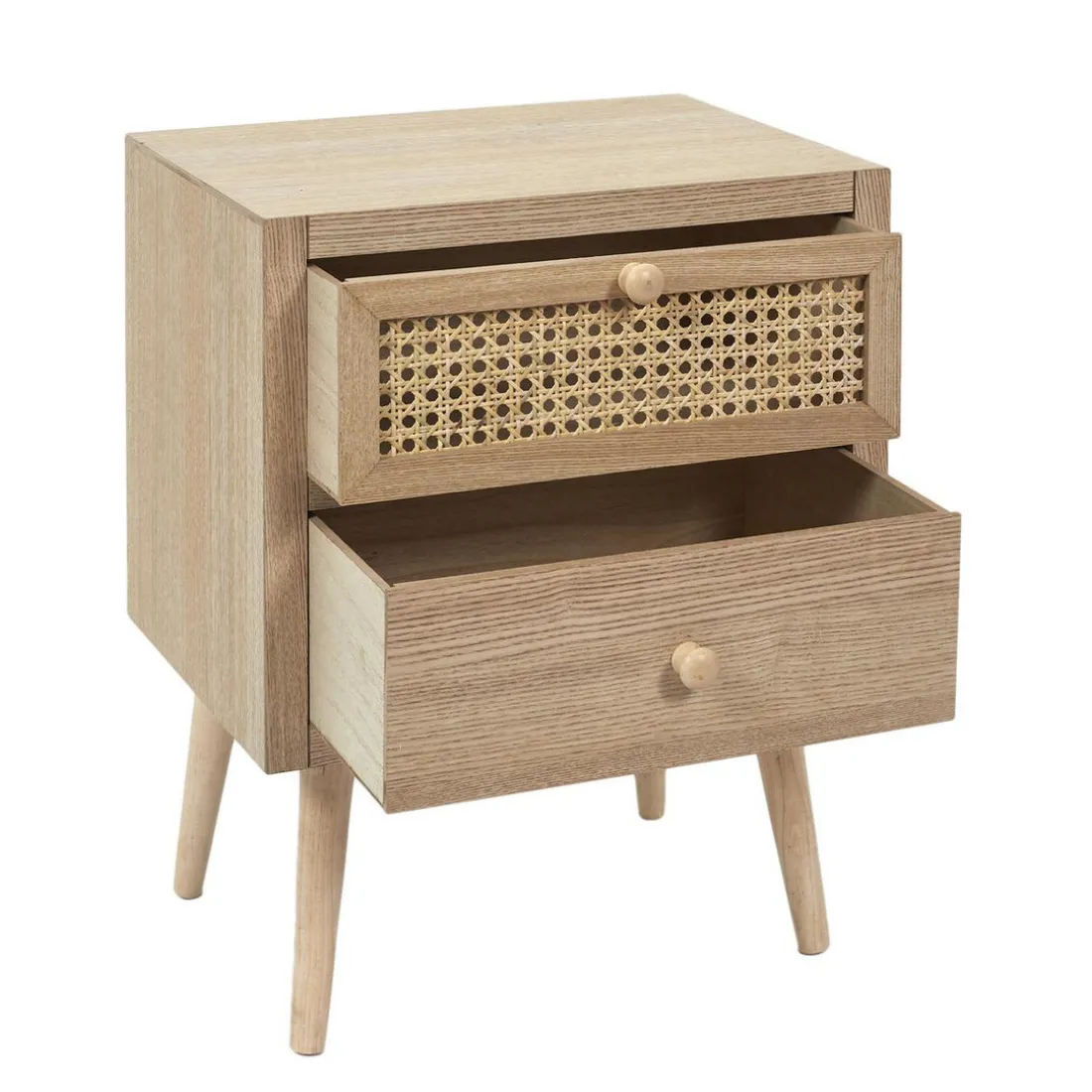 Table de Chevet CANNAGE 2 Tiroirs Bois