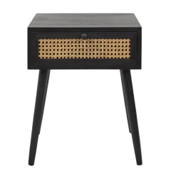 Table de Chevet CANNAGE 1 Tiroir Noir