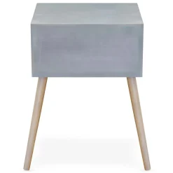 Table De Chevet Grise et Bois 1 Tiroir VERAH