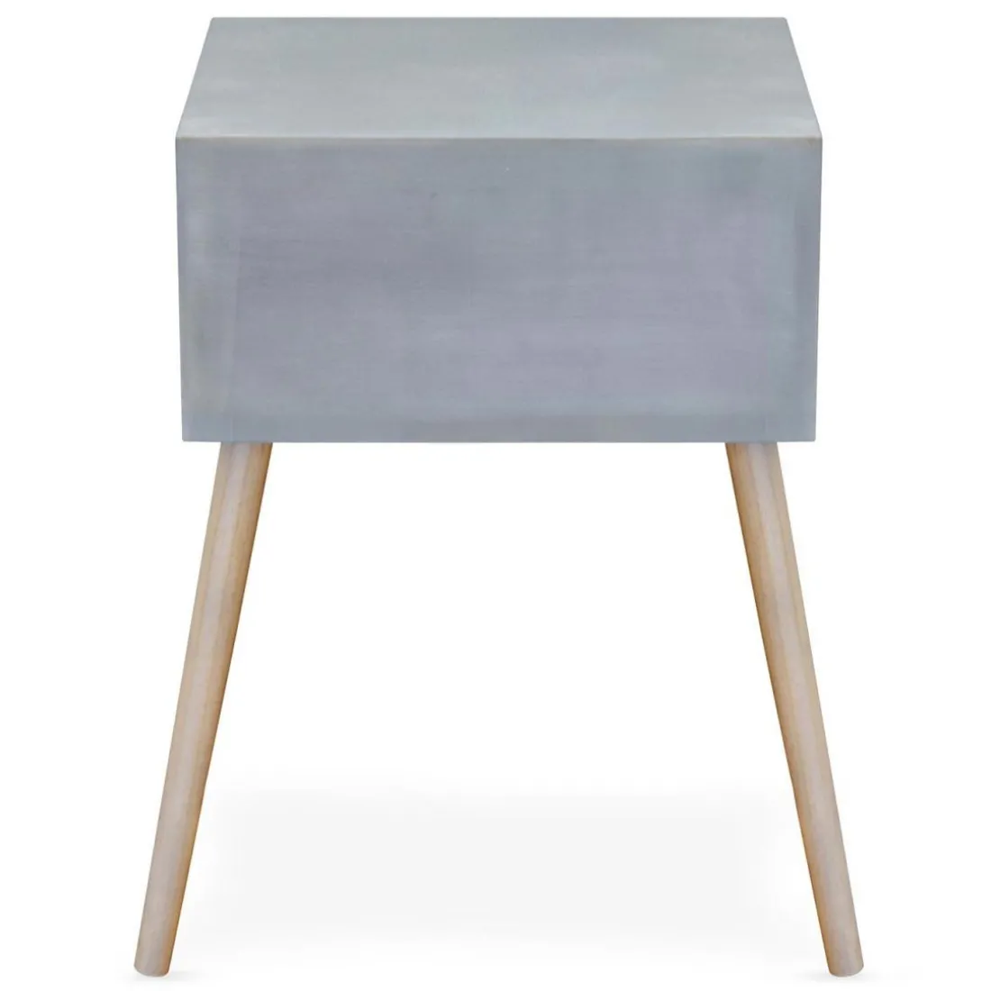 Table De Chevet Grise et Bois 1 Tiroir VERAH
