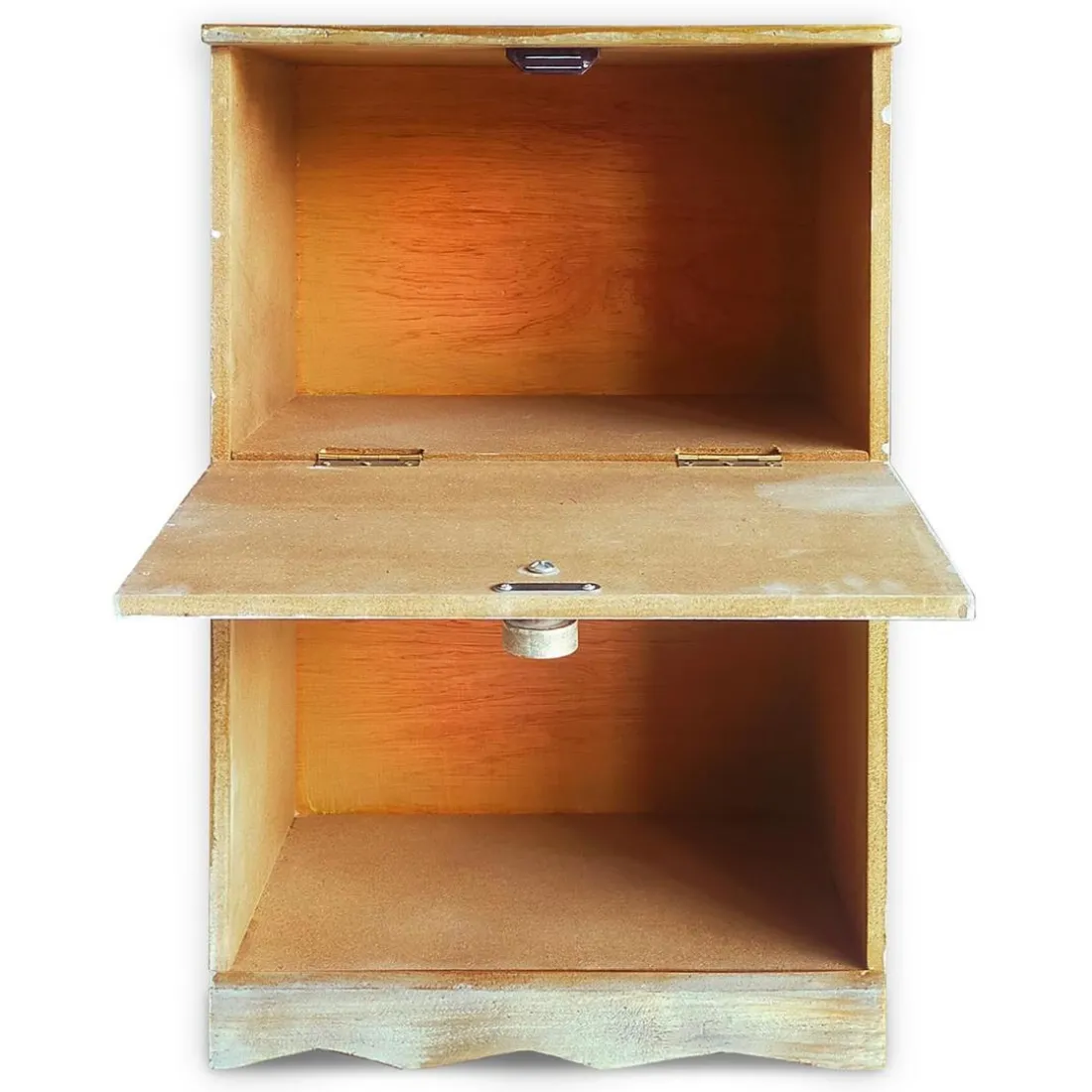 Table de chevet style oriental bois sculpté 1 porte Monbolyto Bois Gris