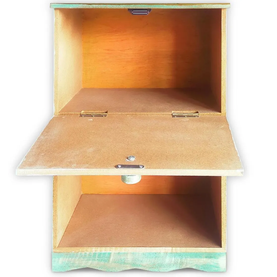 Table de chevet style oriental bois sculpté 1 porte Monbolyto Bois Vert