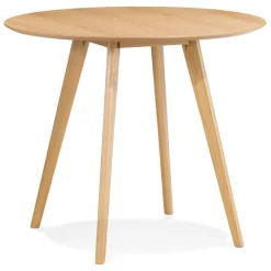 Table de cuisine ronde 'MIDY' finition naturelle style scandinave