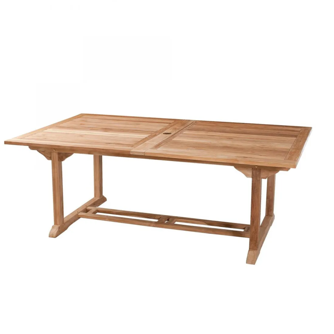 Table de jardin 10/12 pers - rectangulaire extensible 200/300 x 120 cm en bois Teck