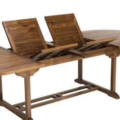 Table de jardin HANNA 10/12 personnes - ovale double extension 200/300 x 120 cm en bois teck huilé