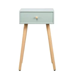 Table de Nuit Scandinave en Bois 1 Tiroir NARITA - Verte