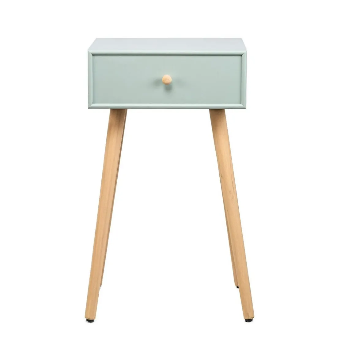 Table de Nuit Scandinave en Bois 1 Tiroir NARITA - Verte