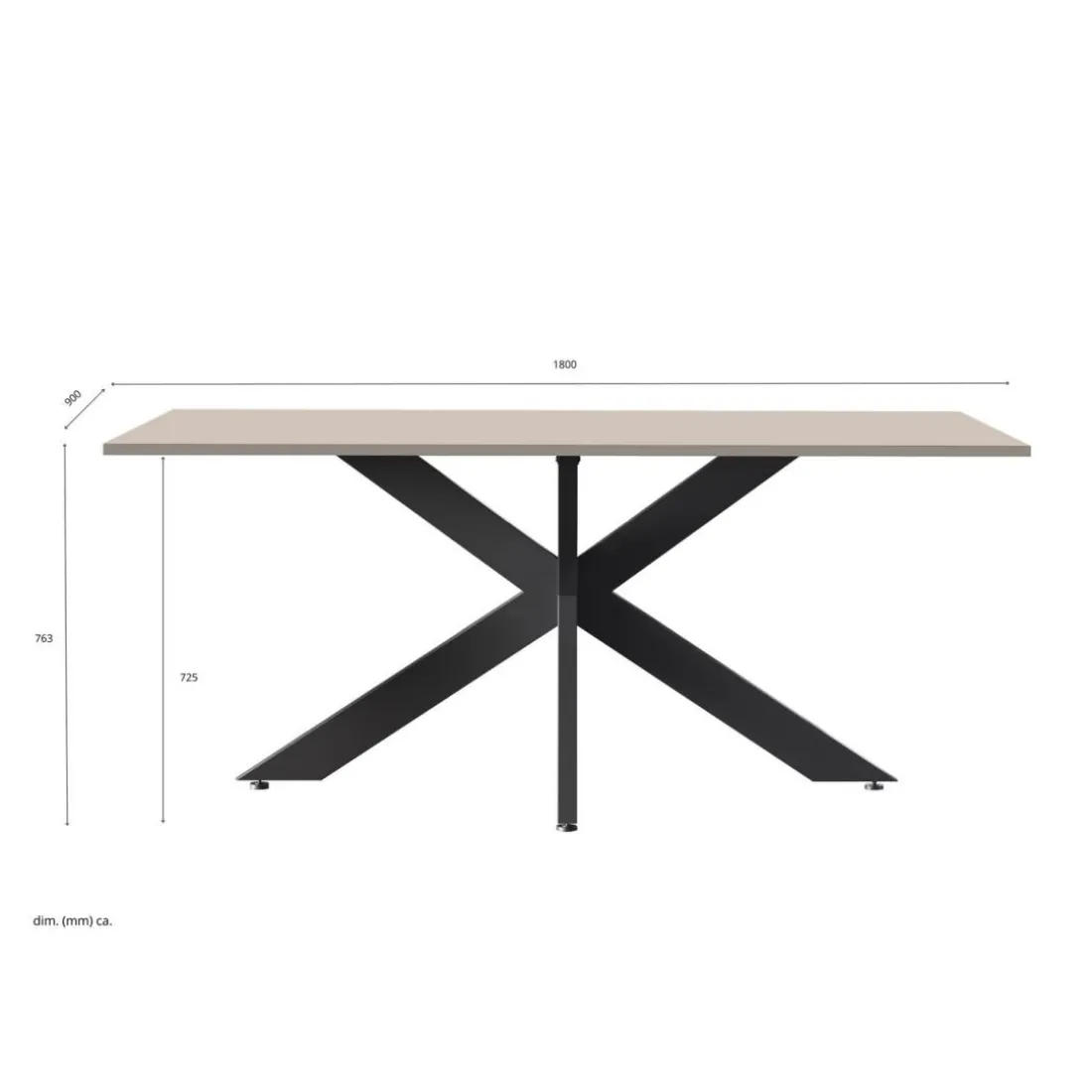 Table de repas pieds métal en Panneau de particules SPIDER