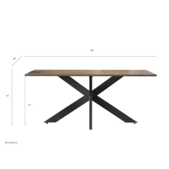 Table de repas SPIDER pieds métal Panneaux de particules de première qualité