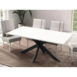 Table de repas SPIDER pieds métal Panneaux de particules de première qualité blanc