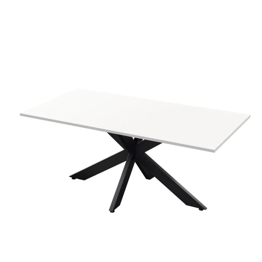 Table de repas SPIDER pieds métal Panneaux de particules de première qualité blanc