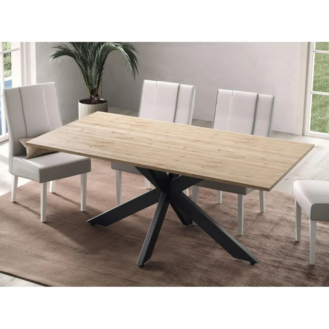 Table de repas SPIDER pieds métal