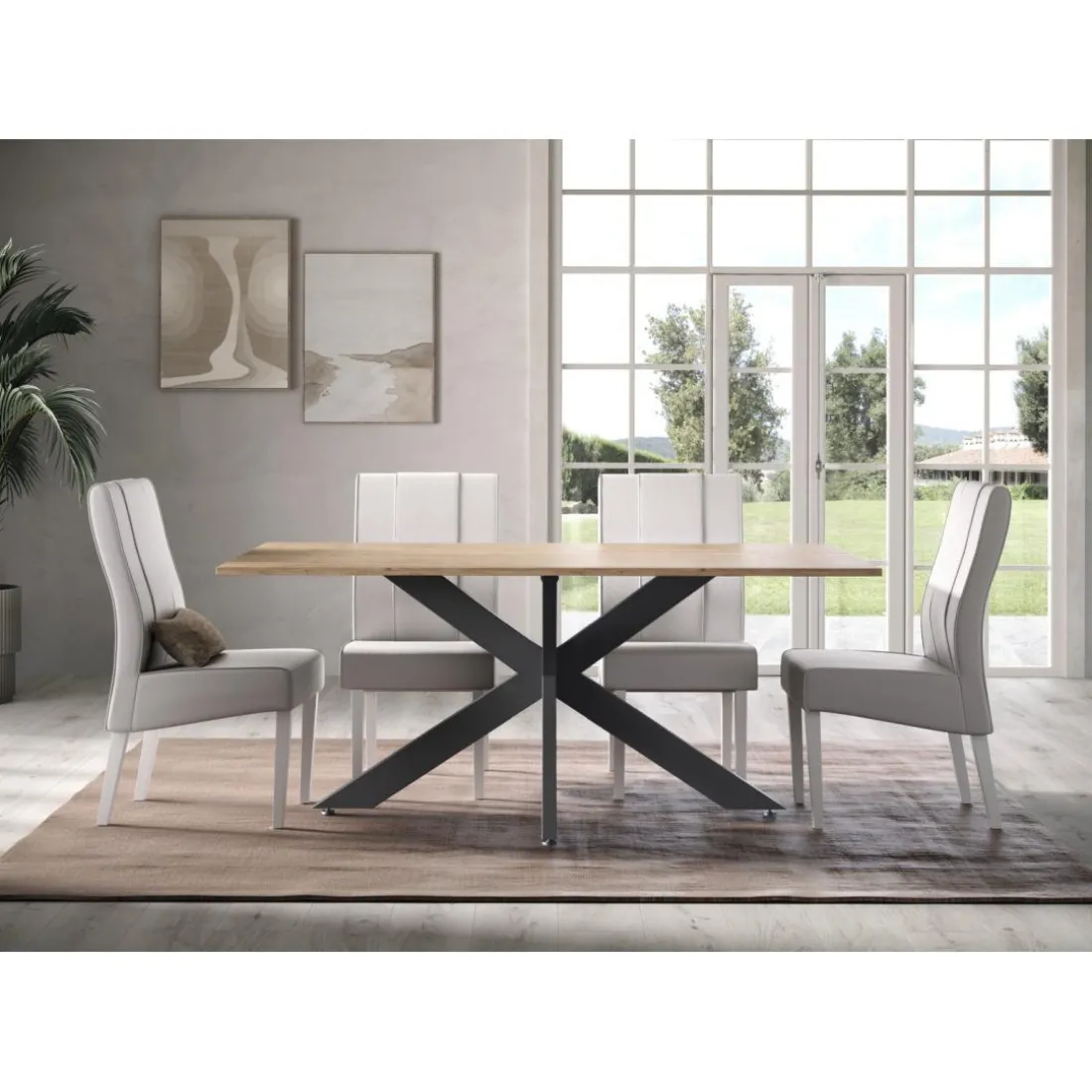 Table de repas SPIDER pieds métal