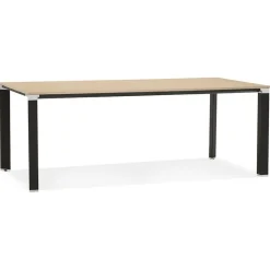 Table de réunion / à manger design 'XLINE' en bois finition naturelle et structure noire