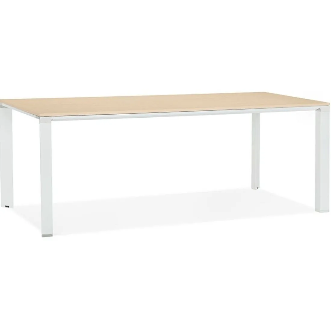 Table de réunion / à manger design 'XLINE' en bois finition naturelle et structure blanche