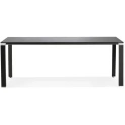 Table de réunion ou à manger design 'XLINE' en verre noir