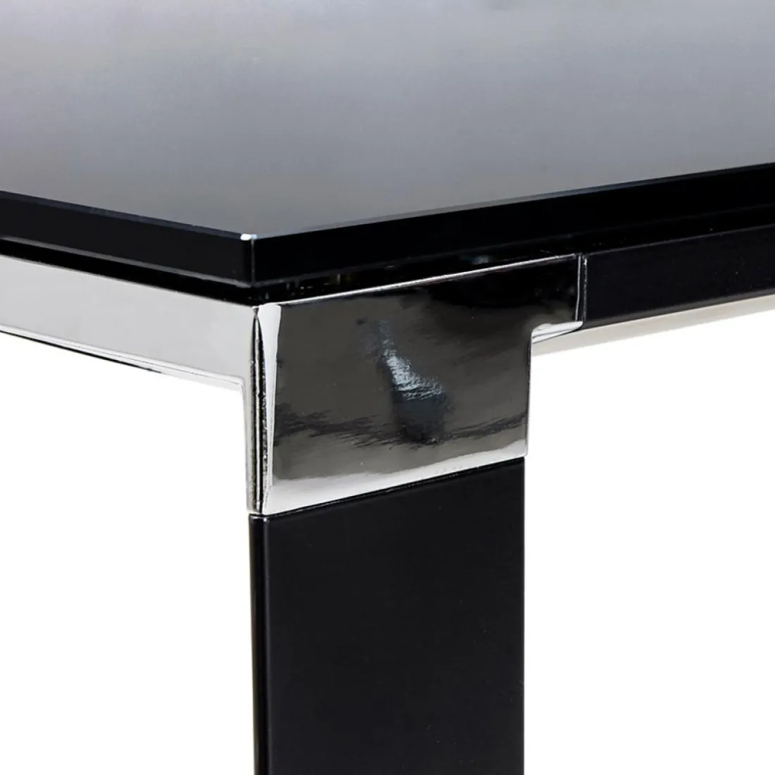 Table de réunion ou à manger design 'XLINE' en verre noir