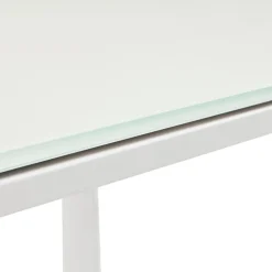 Table de réunion ou à manger design 'XLINE' en verre blanc