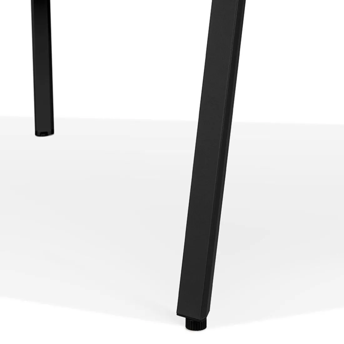 Table de réunion ou bureau bench 'AMADEUS SQUARE' en bois finition naturelle et métal noir